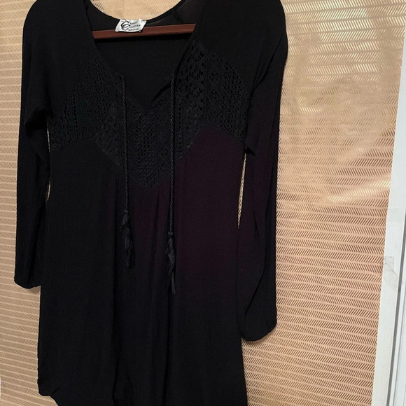 CAROL CHRISTIAN~DARK BLACK~TUNIC/TOP~LINED~ SMALL - Picture 5 of 7